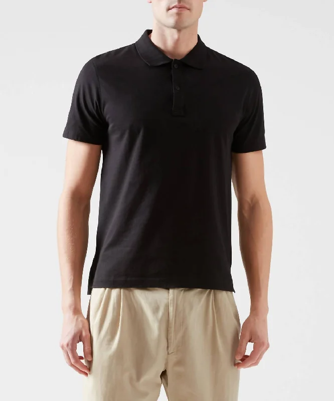 Men's lightweight performance t - shirts for running marathonsClassic Jersey Polo In Black Men's lightweight performance t - shirts for running marathonsClassic Jersey Polo In Black