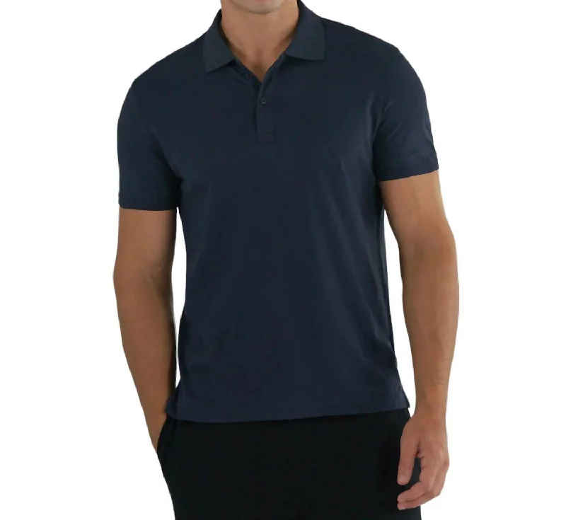 Men's antimicrobial t - shirts for odor - free freshness during travelClassic Jersey Polo In Midnight Men's antimicrobial t - shirts for odor - free freshness during travelClassic Jersey Polo In Midnight