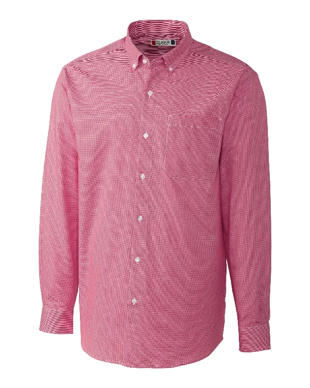 Men's long - sleeve henley t - shirts with button - down placketsClique L/S Granna Stain Resistant Houndstooth Men's long - sleeve henley t - shirts with button - down placketsClique L/S Granna Stain Resistant Houndstooth