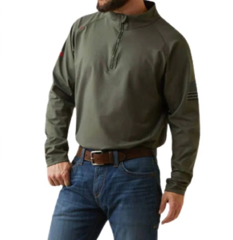 Men's polo t - shirts with a contrast collar for a preppy lookCombat Stretch Patriot 1/4 Zip Work Shirt - Plus In Dark Sage Men's polo t - shirts with a contrast collar for a preppy lookCombat Stretch Patriot 1/4 Zip Work Shirt - Plus In Dark Sage