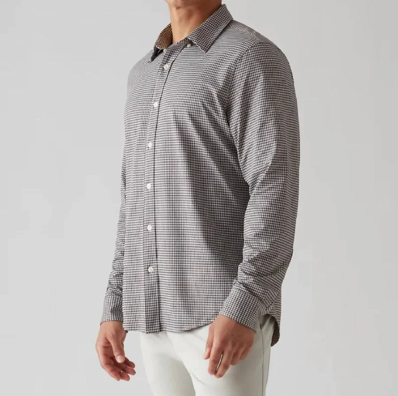 Men's distressed denim - look t - shirts with a rugged appealCommuter Shirt-Slim Fit In Orso Brown Check Men's distressed denim - look t - shirts with a rugged appealCommuter Shirt-Slim Fit In Orso Brown Check
