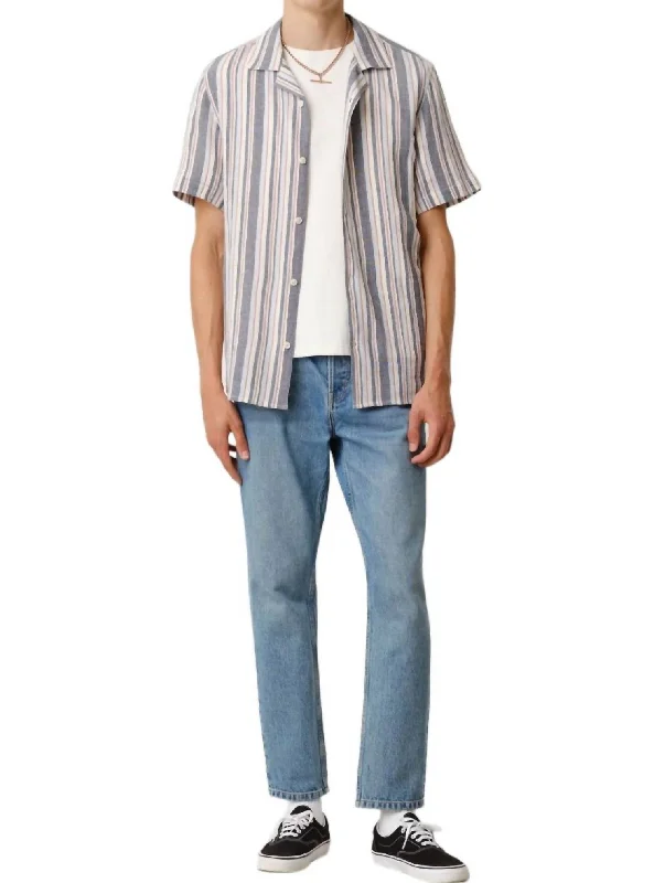 Men's tie - dye t - shirts with a bohemian styleDidcot Shirt In Navy/blue