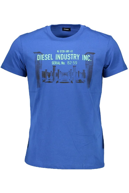Men's ribbed t - shirts with a textured finish for added styleDiesel Cotton Crew Neck Tee with Graphic Men's Logo Men's ribbed t - shirts with a textured finish for added styleDiesel Cotton Crew Neck Tee with Graphic Men's Logo