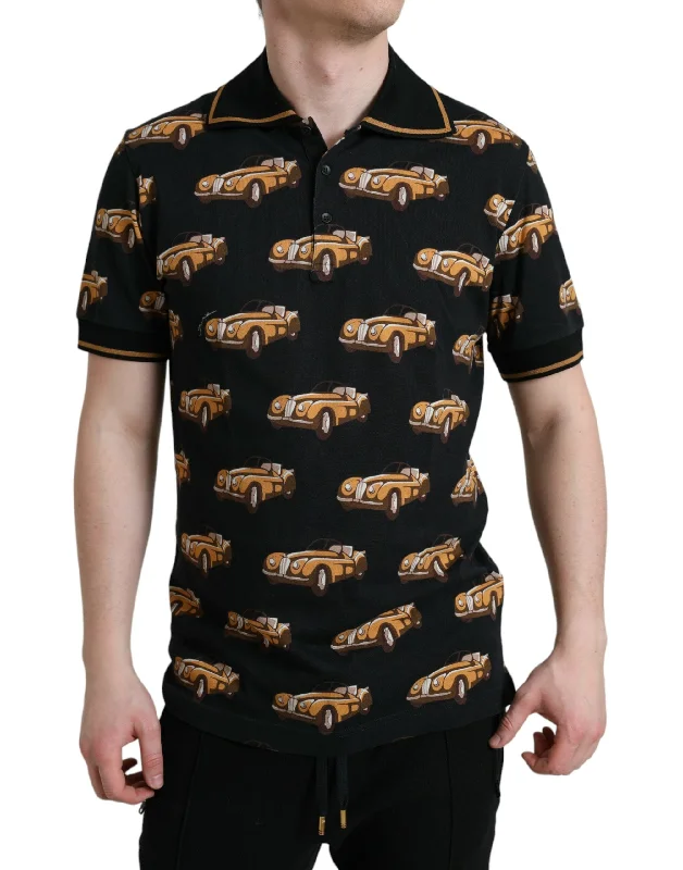 Men's short - sleeve linen t - shirts for summer beach outingsDolce & Gabbana Car Print Short Sleeve Polo Men's T-shirt Men's short - sleeve linen t - shirts for summer beach outingsDolce & Gabbana Car Print Short Sleeve Polo Men's T-shirt