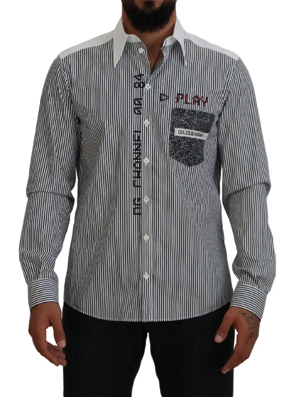 Men's plus - size pocket t - shirts with a classic lookDolce & Gabbana Classic Striped Button-Down Men's Shirt Men's plus - size pocket t - shirts with a classic lookDolce & Gabbana Classic Striped Button-Down Men's Shirt