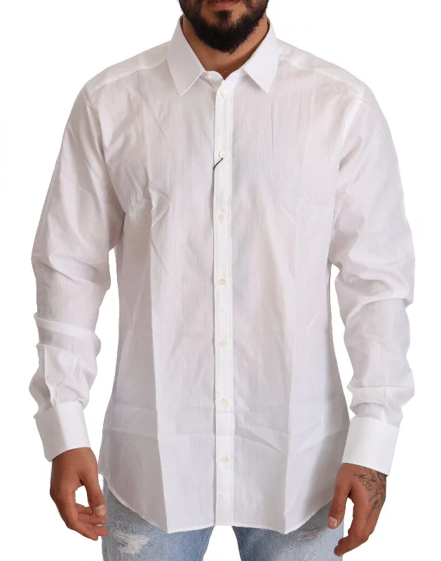 Men's eco - friendly recycled t - shirts for sustainable fashion choicesDolce & Gabbana Cotton Martini Fit Men's Shirt Men's eco - friendly recycled t - shirts for sustainable fashion choicesDolce & Gabbana Cotton Martini Fit Men's Shirt