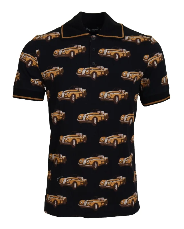 Men's UV - protection t - shirts for outdoor activities in the sunDolce & Gabbana Elegant Car Print Polo T-Shirt in Men's Men's UV - protection t - shirts for outdoor activities in the sunDolce & Gabbana Elegant Car Print Polo T-Shirt in Men's