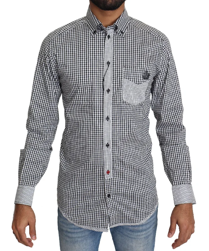 Men's slim - fit graphic t - shirts with vintage rock band printsDolce & Gabbana Elegant & Checke Casual Men's Shirt Men's slim - fit graphic t - shirts with vintage rock band printsDolce & Gabbana Elegant & Checke Casual Men's Shirt