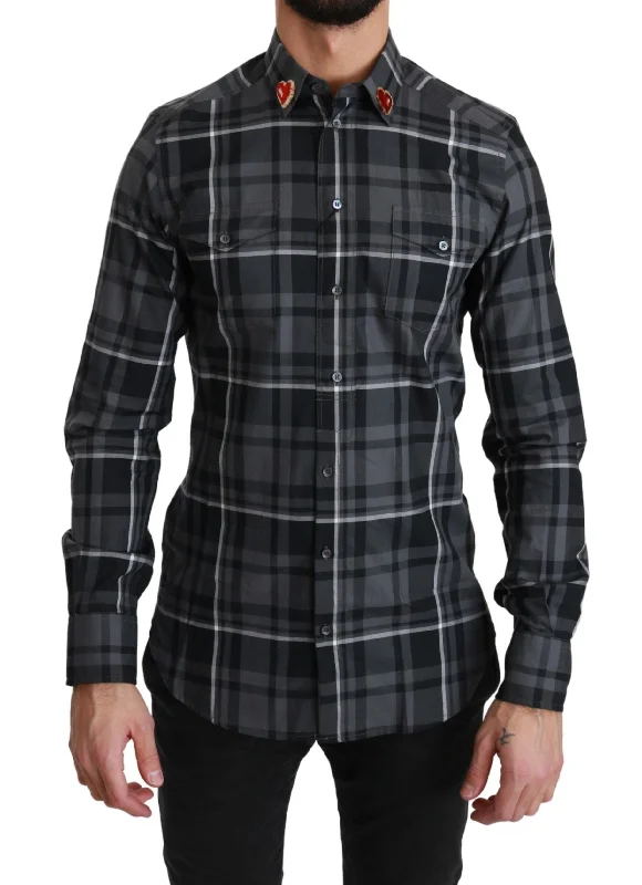 Men's button - front t - shirts with a unique artistic printDolce & Gabbana Elegant Checke Martini Dress Men's Shirt Men's button - front t - shirts with a unique artistic printDolce & Gabbana Elegant Checke Martini Dress Men's Shirt