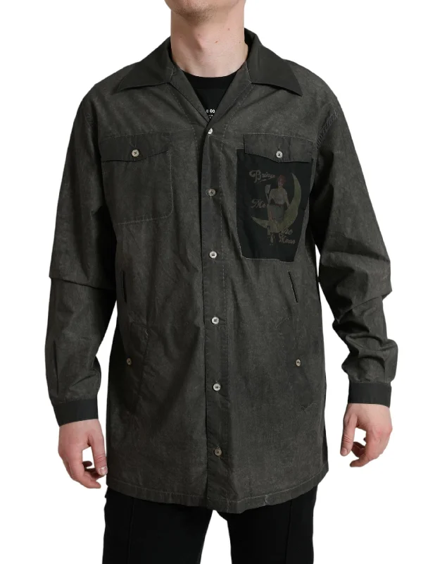Men's slim - fit graphic t - shirts with vintage rock band printsDolce & Gabbana Elegant Cotton Button-Down Men's Shirt Men's slim - fit graphic t - shirts with vintage rock band printsDolce & Gabbana Elegant Cotton Button-Down Men's Shirt