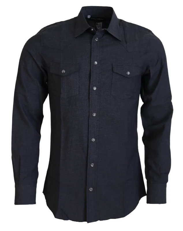 Men's button - front t - shirts with a unique artistic printDolce & Gabbana Elegant Cotton Colla Men's Shirt Men's button - front t - shirts with a unique artistic printDolce & Gabbana Elegant Cotton Colla Men's Shirt