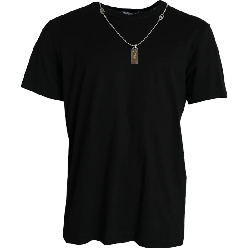 Men's moisture - wicking athletic t - shirts for intense workoutsDolce & Gabbana Elegant Cotton Crewneck Tee with Dog Tag Men's Detail Men's moisture - wicking athletic t - shirts for intense workoutsDolce & Gabbana Elegant Cotton Crewneck Tee with Dog Tag Men's Detail