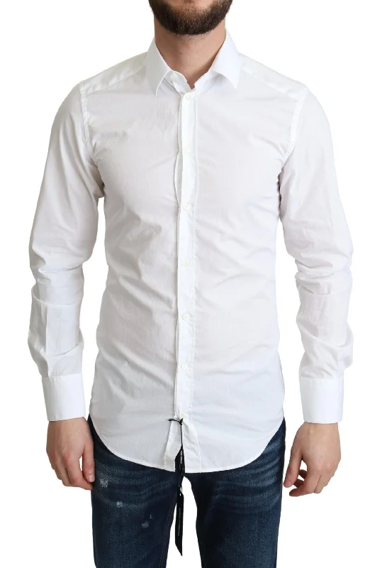 Men's mock - neck t - shirts with a modern and sleek styleDolce & Gabbana Elegant Cotton Dress Men's Shirt Men's mock - neck t - shirts with a modern and sleek styleDolce & Gabbana Elegant Cotton Dress Men's Shirt
