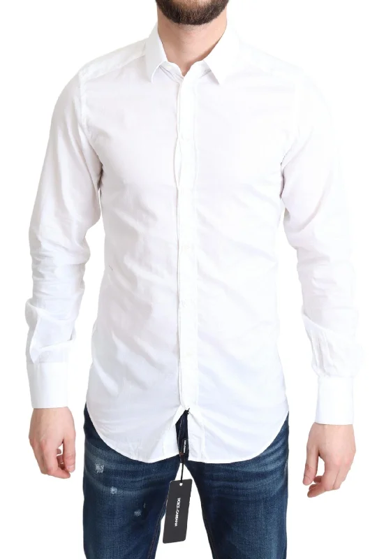 Men's smart - casual checkered t - shirts for semi - formal occasionsDolce & Gabbana Elegant Cotton Dress Shirt Slim Men's Fit Men's smart - casual checkered t - shirts for semi - formal occasionsDolce & Gabbana Elegant Cotton Dress Shirt Slim Men's Fit