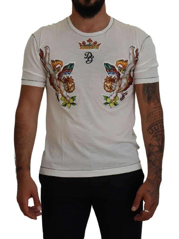 Men's short - sleeve linen t - shirts for summer beach outingsDolce & Gabbana Elegant Cotton-Silk Blend Men's Tee Men's short - sleeve linen t - shirts for summer beach outingsDolce & Gabbana Elegant Cotton-Silk Blend Men's Tee