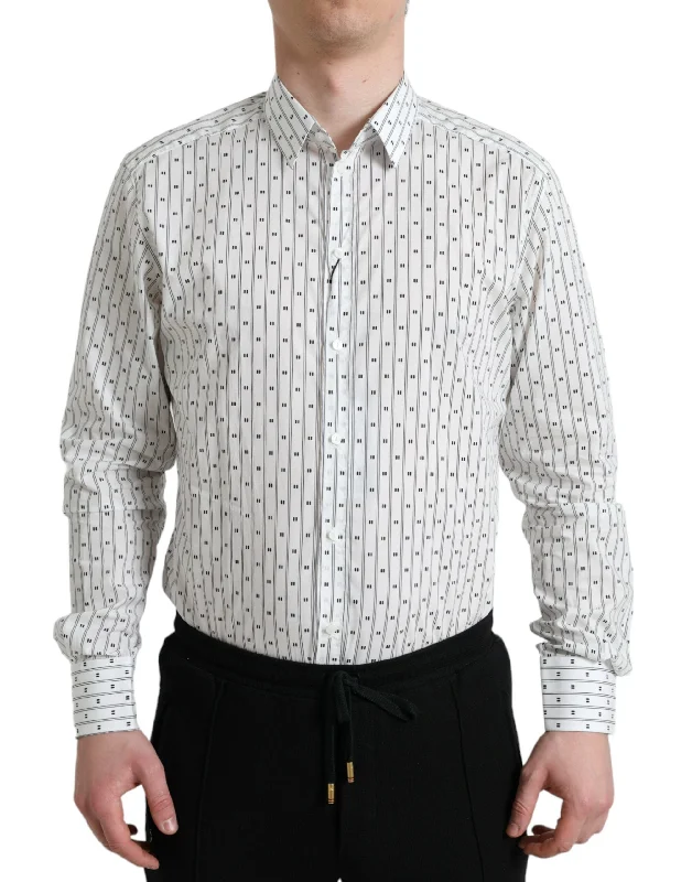 Men's polo t - shirts with a contrast collar for a preppy lookDolce & Gabbana Elegant Cotton Slim Fit Dress Men's Shirt Men's polo t - shirts with a contrast collar for a preppy lookDolce & Gabbana Elegant Cotton Slim Fit Dress Men's Shirt