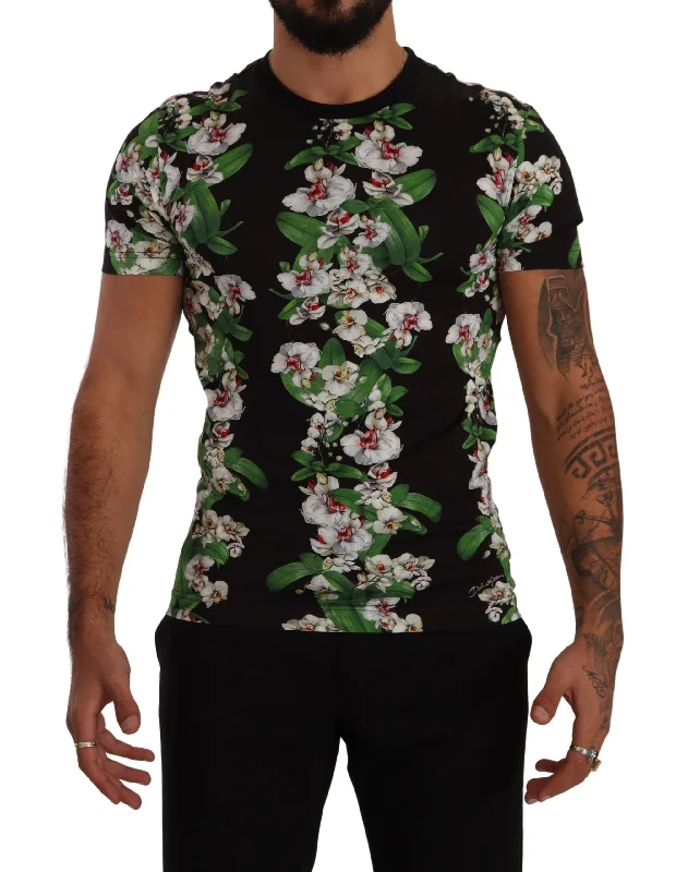 Men's v - neck muscle t - shirts for a body - building aestheticDolce & Gabbana Elegant Floral Crewneck Tee for Men's Men Men's v - neck muscle t - shirts for a body - building aestheticDolce & Gabbana Elegant Floral Crewneck Tee for Men's Men
