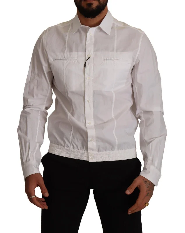 Men's short - sleeve linen t - shirts for summer beach outingsDolce & Gabbana Elegant Italian Cotton Men's Shirt Men's short - sleeve linen t - shirts for summer beach outingsDolce & Gabbana Elegant Italian Cotton Men's Shirt