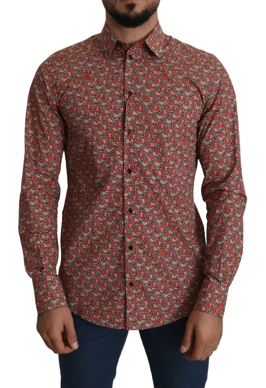 Men's printed Hawaiian t - shirts for tropical vacationsDolce & Gabbana Elegant Martini Fit Cotton Men's Shirt Men's printed Hawaiian t - shirts for tropical vacationsDolce & Gabbana Elegant Martini Fit Cotton Men's Shirt