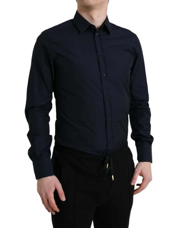 Men's tie - dye t - shirts with a bohemian styleDolce & Gabbana Elegant Navy Jacquard Dress Men's Shirt Men's tie - dye t - shirts with a bohemian styleDolce & Gabbana Elegant Navy Jacquard Dress Men's Shirt