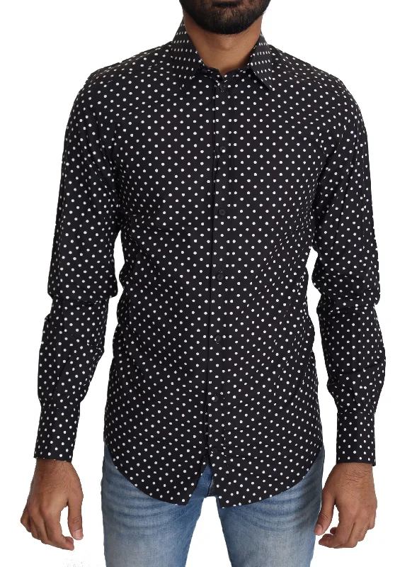 Men's moisture - wicking athletic t - shirts for intense workoutsDolce & Gabbana Elegant Polka Dot Men's Long Sleeve Men's Shirt Men's moisture - wicking athletic t - shirts for intense workoutsDolce & Gabbana Elegant Polka Dot Men's Long Sleeve Men's Shirt
