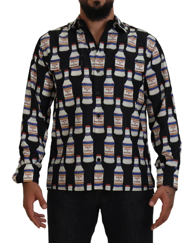 Men's thermal t - shirts with a high - neck design for cold weatherDolce & Gabbana Elegant Silk Casual Long Sleeve Men's Shirt Men's thermal t - shirts with a high - neck design for cold weatherDolce & Gabbana Elegant Silk Casual Long Sleeve Men's Shirt