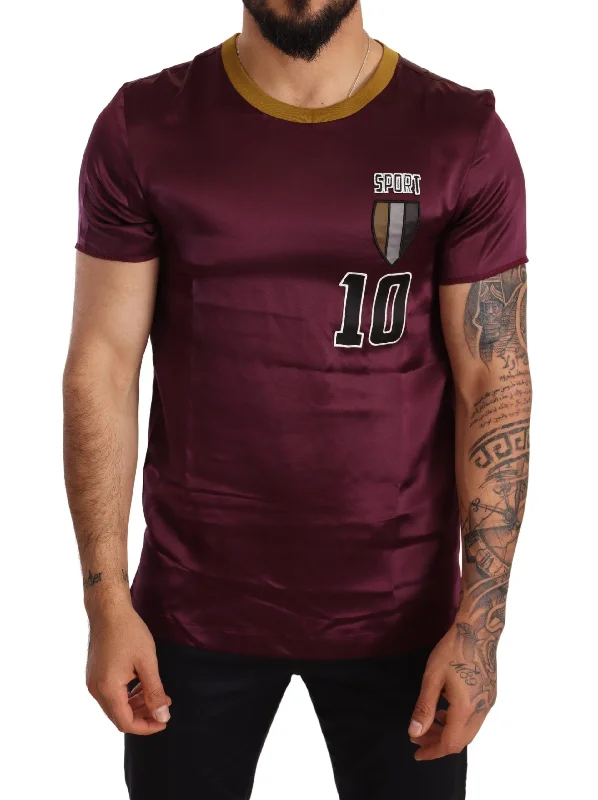 Men's button - front t - shirts with a unique artistic printDolce & Gabbana Elegant Silk Short Sleeve Men's T-Shirt Men's button - front t - shirts with a unique artistic printDolce & Gabbana Elegant Silk Short Sleeve Men's T-Shirt