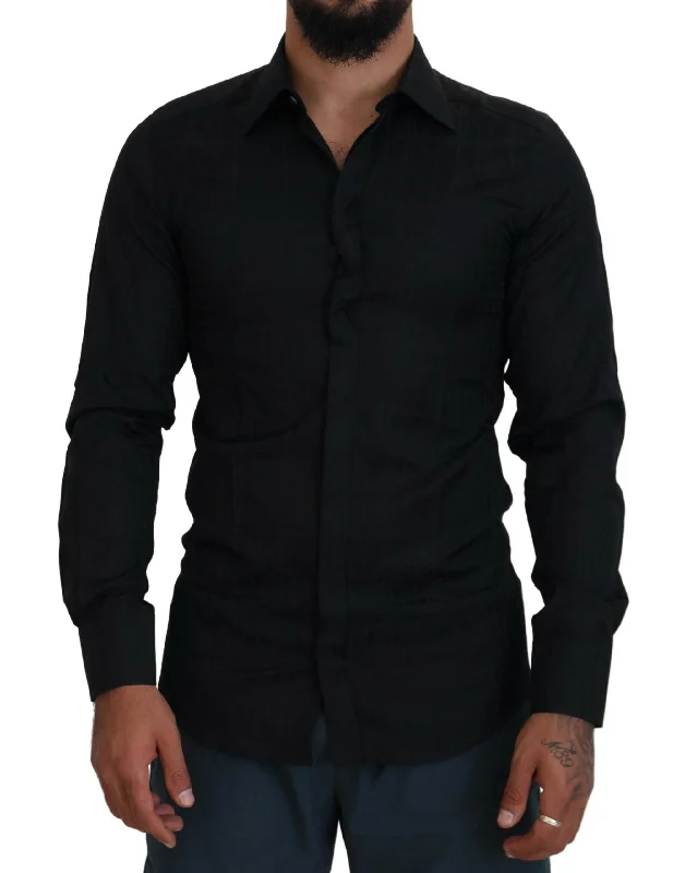 Men's long - sleeve henley t - shirts with button - down placketsDolce & Gabbana Elegant Slim Fit Cotton Dress Men's Shirt Men's long - sleeve henley t - shirts with button - down placketsDolce & Gabbana Elegant Slim Fit Cotton Dress Men's Shirt