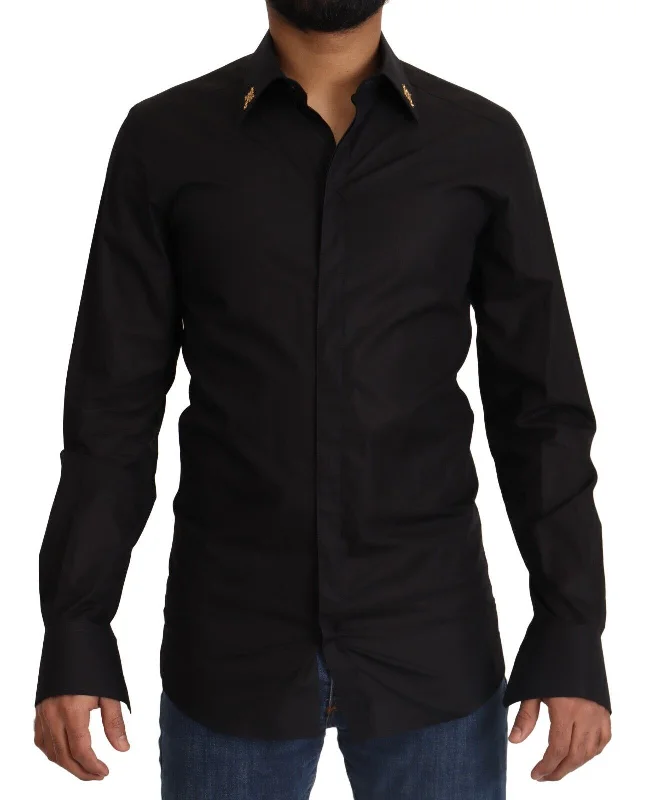 Men's eco - friendly recycled t - shirts for sustainable fashion choicesDolce & Gabbana Elegant Slim Fit Cotton Dress Men's Shirt Men's eco - friendly recycled t - shirts for sustainable fashion choicesDolce & Gabbana Elegant Slim Fit Cotton Dress Men's Shirt