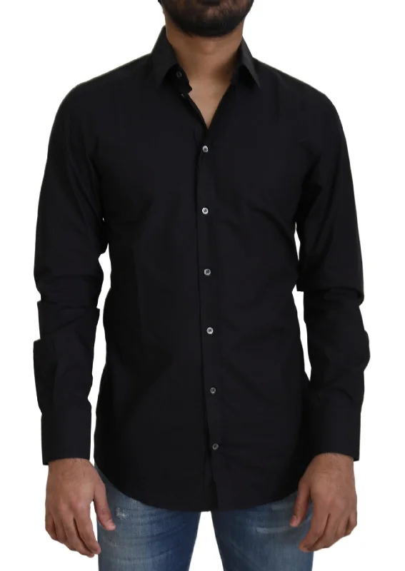 Men's mock - neck t - shirts with a modern and sleek styleDolce & Gabbana Elegant Slim Fit Cotton Dress Men's Shirt Men's mock - neck t - shirts with a modern and sleek styleDolce & Gabbana Elegant Slim Fit Cotton Dress Men's Shirt