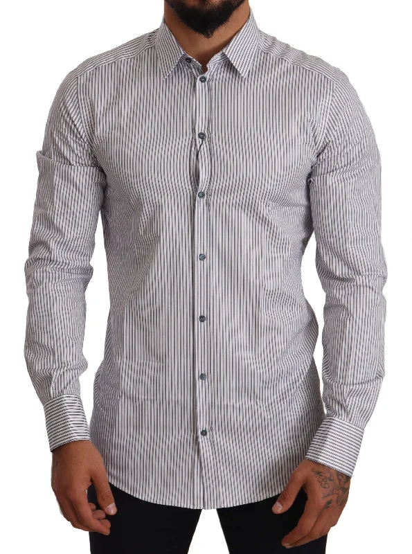 Men's moisture - wicking athletic t - shirts for intense workoutsDolce & Gabbana Elegant Slim Fit Striped Cotton Men's Shirt Men's moisture - wicking athletic t - shirts for intense workoutsDolce & Gabbana Elegant Slim Fit Striped Cotton Men's Shirt