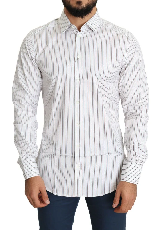 Men's v - neck muscle t - shirts for a body - building aestheticDolce & Gabbana Elegant Striped Cotton Dress Men's Shirt Men's v - neck muscle t - shirts for a body - building aestheticDolce & Gabbana Elegant Striped Cotton Dress Men's Shirt