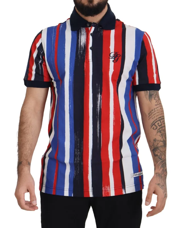 Men's moisture - wicking athletic t - shirts for intense workoutsDolce & Gabbana Elegant Striped Cotton Polo Men's T-shirt Men's moisture - wicking athletic t - shirts for intense workoutsDolce & Gabbana Elegant Striped Cotton Polo Men's T-shirt