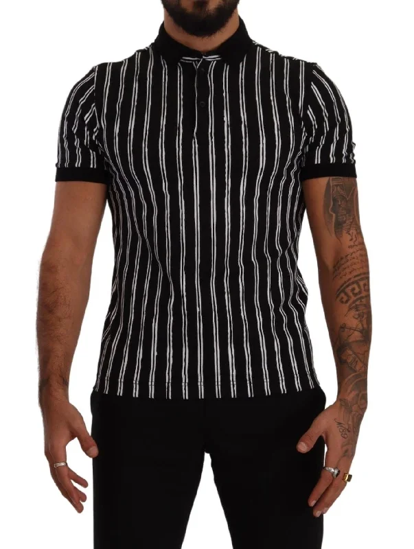 Men's plus - size pocket t - shirts with a classic lookDolce & Gabbana Elegant Striped Polo T-Shirt in Men's Men's plus - size pocket t - shirts with a classic lookDolce & Gabbana Elegant Striped Polo T-Shirt in Men's