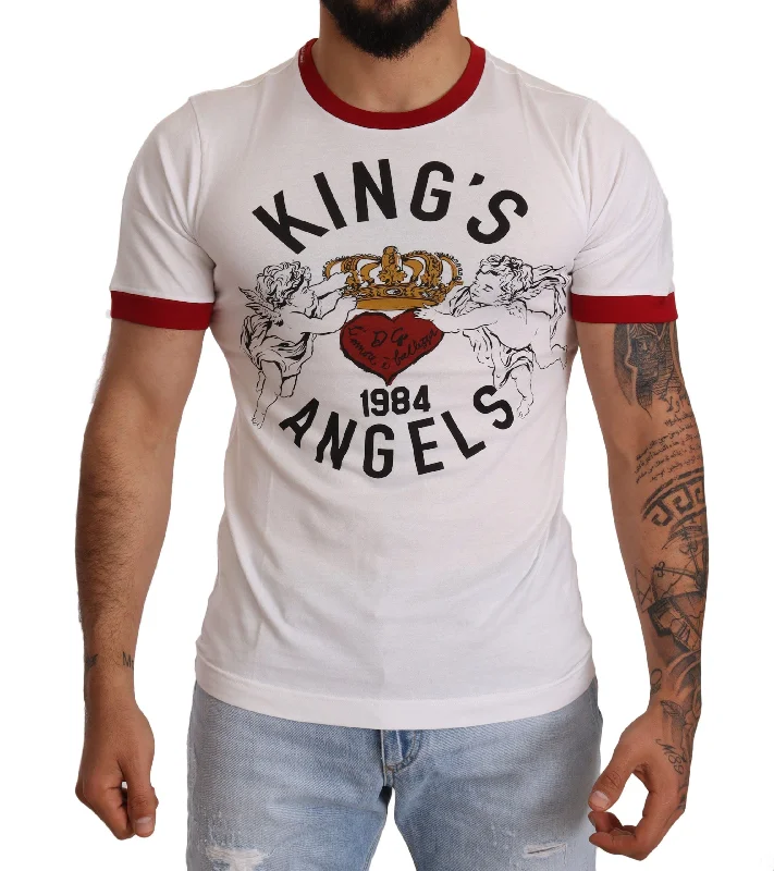 Men's organic cotton crew - neck t - shirts for everyday comfortDolce & Gabbana Exquisite Angelic Motif Cotton Men's T-Shirt Men's organic cotton crew - neck t - shirts for everyday comfortDolce & Gabbana Exquisite Angelic Motif Cotton Men's T-Shirt