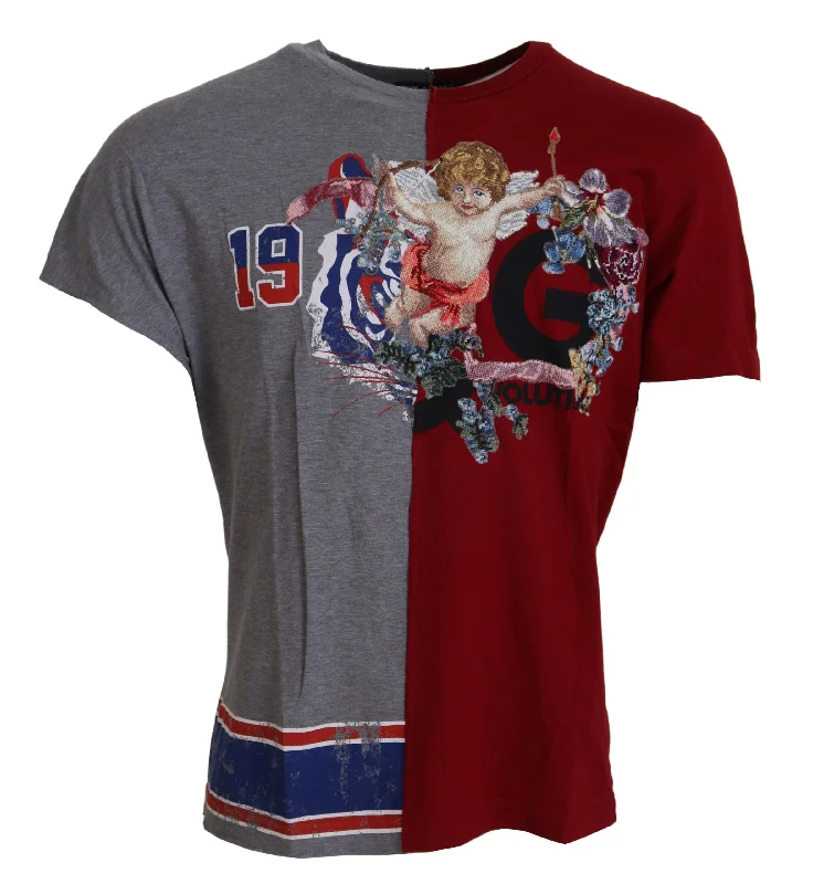 Men's thermal t - shirts with a high - neck design for cold weatherDolce & Gabbana Floral Angels Crew Neck Men's T-Shirt Men's thermal t - shirts with a high - neck design for cold weatherDolce & Gabbana Floral Angels Crew Neck Men's T-Shirt