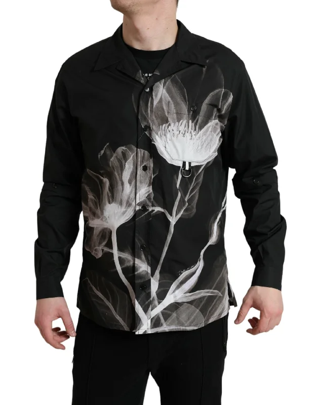 Men's tie - dye t - shirts with a bohemian styleDolce & Gabbana Floral Elegance Button Down Men's Shirt Men's tie - dye t - shirts with a bohemian styleDolce & Gabbana Floral Elegance Button Down Men's Shirt