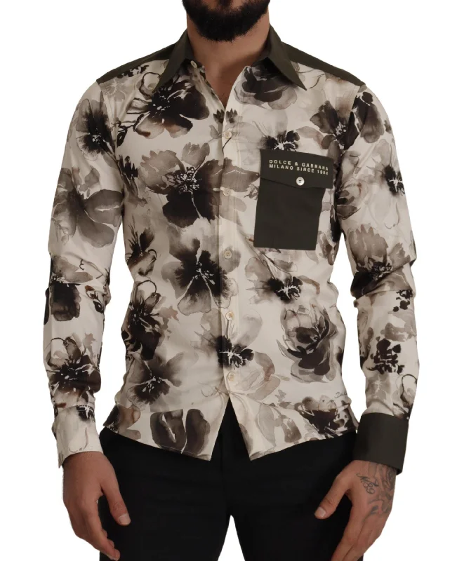 Men's antimicrobial t - shirts for odor - free freshness during travelDolce & Gabbana Floral Print Casual Cotton Men's Shirt Men's antimicrobial t - shirts for odor - free freshness during travelDolce & Gabbana Floral Print Casual Cotton Men's Shirt