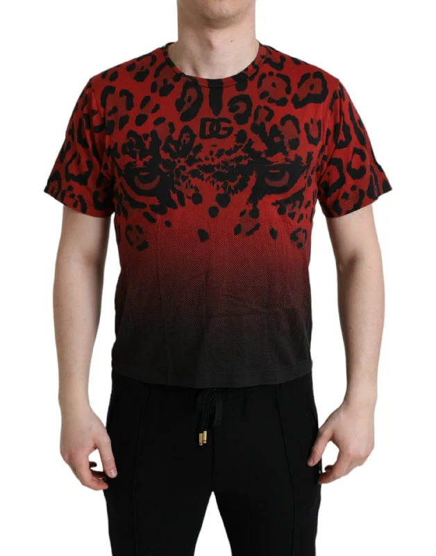 Men's plus - size pocket t - shirts with a classic lookDolce & Gabbana Leopard Print Crew Neck Men's Tee Men's plus - size pocket t - shirts with a classic lookDolce & Gabbana Leopard Print Crew Neck Men's Tee