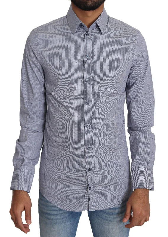Men's plus - size pocket t - shirts with a classic lookDolce & Gabbana Sicilia Slim Fit Polka Dot Cotton Blend Men's Shirt