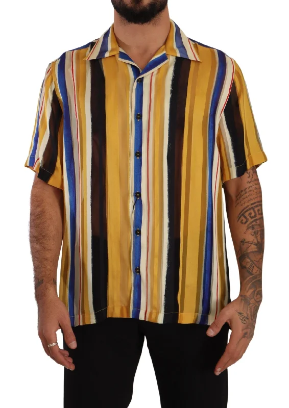 Men's plus - size pocket t - shirts with a classic lookDolce & Gabbana Striped Silk-Blend Men's Men's Shirt Men's plus - size pocket t - shirts with a classic lookDolce & Gabbana Striped Silk-Blend Men's Men's Shirt