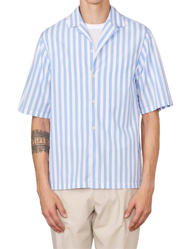 Men's tie - dye t - shirts with a bohemian styleEren Short Sleeve Big Stripe Shirt In White,navy Men's tie - dye t - shirts with a bohemian styleEren Short Sleeve Big Stripe Shirt In White,navy