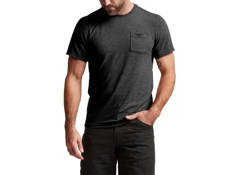 Men's moisture - wicking athletic t - shirts for intense workoutsEssential Ss Crew Tee In Black Heather Men's moisture - wicking athletic t - shirts for intense workoutsEssential Ss Crew Tee In Black Heather