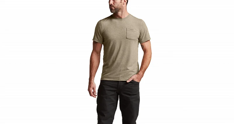 Men's UV - protection t - shirts for outdoor activities in the sunEssential Ss Crew Tee In Buckskin Heather Men's UV - protection t - shirts for outdoor activities in the sunEssential Ss Crew Tee In Buckskin Heather