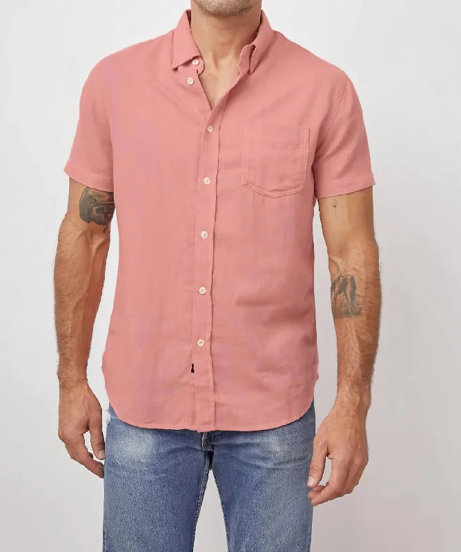 Men's v - neck muscle t - shirts for a body - building aestheticFairfax Shirt In Guava Men's v - neck muscle t - shirts for a body - building aestheticFairfax Shirt In Guava