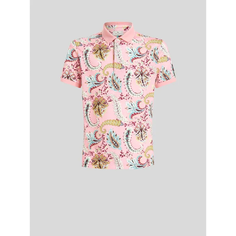 Men's tie - dye t - shirts with a bohemian styleFloral Paisley Design Jacquard Polo Shirt Men's tie - dye t - shirts with a bohemian styleFloral Paisley Design Jacquard Polo Shirt