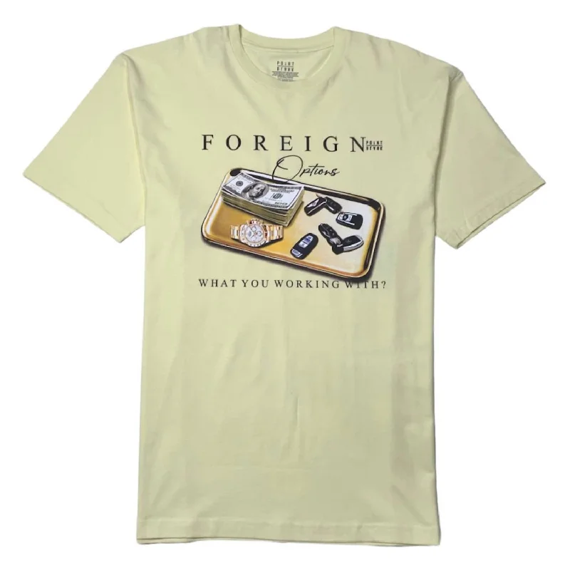 Men's lightweight performance t - shirts for running marathonsForeign Options T Shirt In Wheat Men's lightweight performance t - shirts for running marathonsForeign Options T Shirt In Wheat