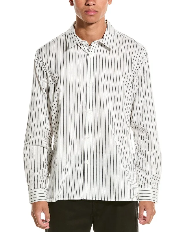 Men's distressed denim - look t - shirts with a rugged appealFRAME Denim Classic Stripe Shirt Men's distressed denim - look t - shirts with a rugged appealFRAME Denim Classic Stripe Shirt