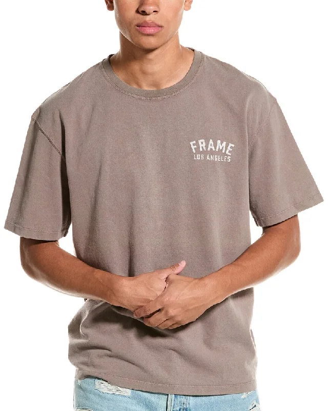Men's short - sleeve linen t - shirts for summer beach outingsFRAME Denim Vintage Print T-Shirt Men's short - sleeve linen t - shirts for summer beach outingsFRAME Denim Vintage Print T-Shirt