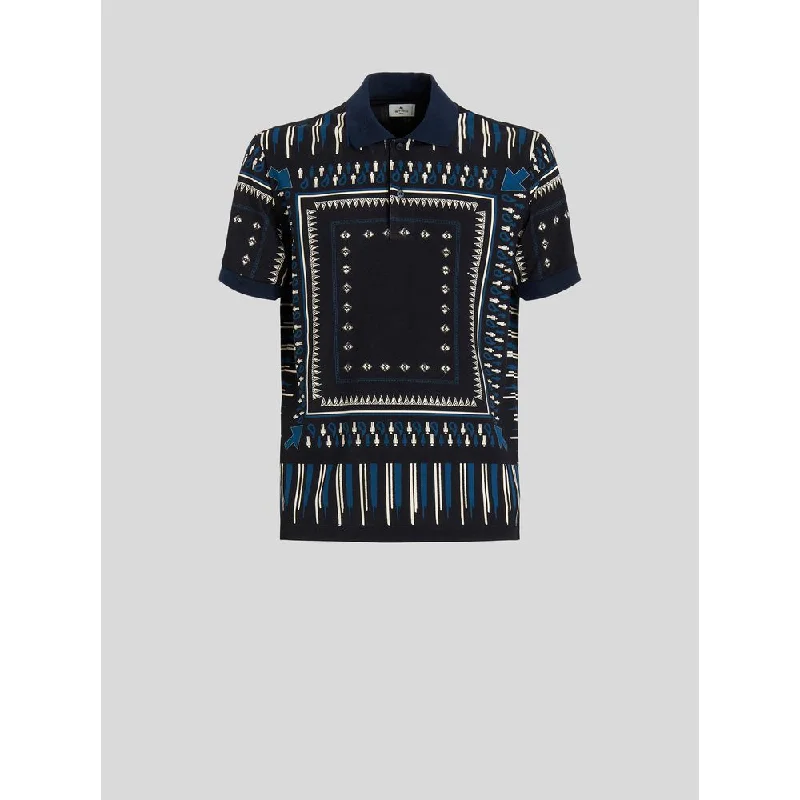 Men's tie - dye t - shirts with a bohemian styleGeometric Print Polo Shirt